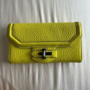 Rebecca Minkoff Lime Green Leather Wallet